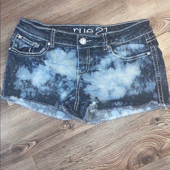 Rue21 Pants - EUC rue 21 custom bleached tie dye jean shorts